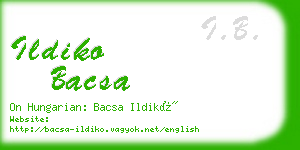 ildiko bacsa business card
